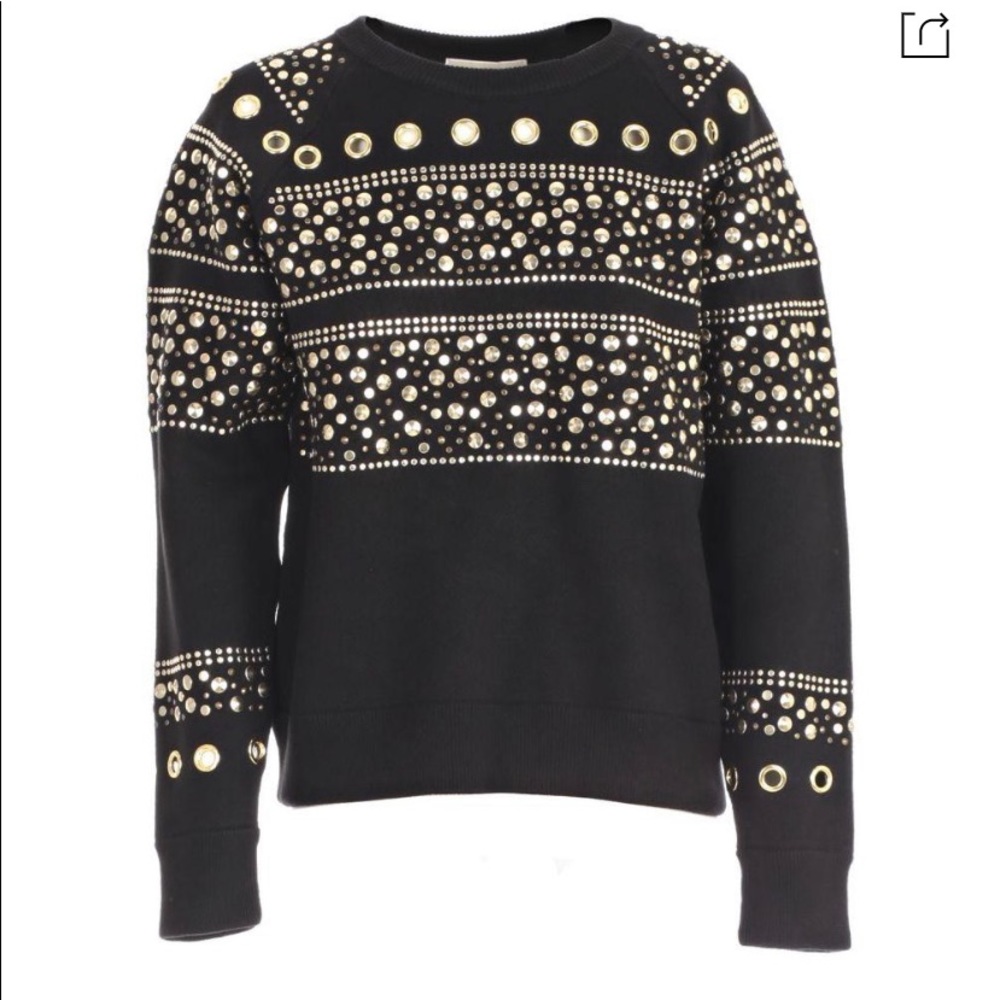Michael Kors Black and silver studded sweater this is a perfect holiday look